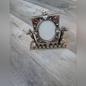 Vintage Ornate Red and Silver  TiltingPhoto Frame